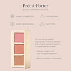 Jouer Prêt-à-Porter Blush & Bronzer Palette - 2 Luminous Blushes + 1 Matte Bronzer, Travel-Friendly with Mirror, Talc-Free Formula, 0.42oz