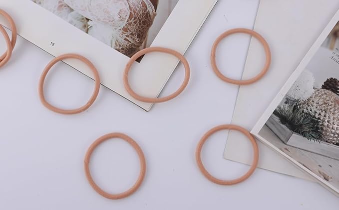 100PCS Hair Tie, 4MM Elastic Hair Ties No Damage Ponytail Holder for Women, Men and Girls (4mm Beige Blonde)