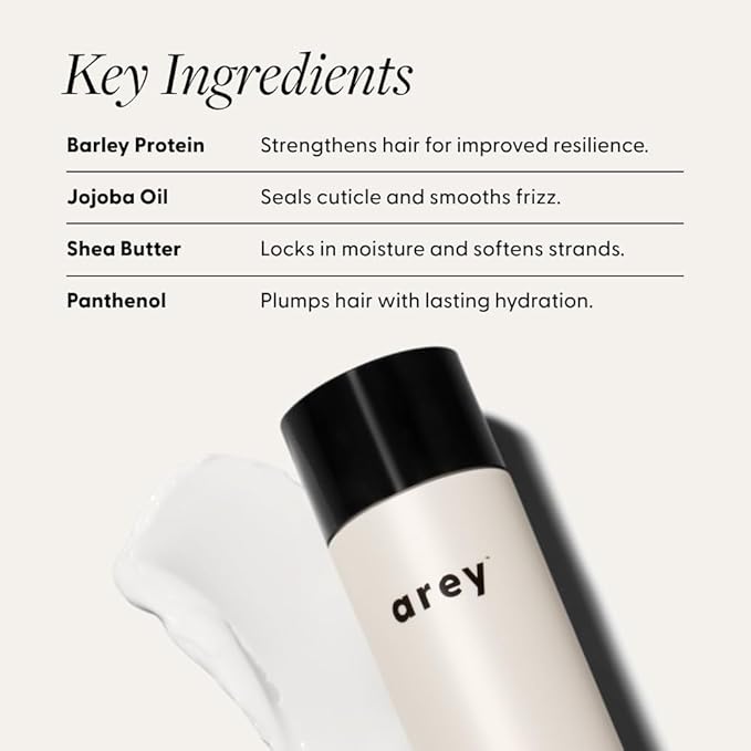 Arey Smooth Conditioner | Reduce the Signs of Aging Hair | Retains Moisture, Promotes Smoothness | For Use with Wash Shampoo | Vegan, Gluten-Free, Residue-Free & Cruelty-Free (8.45 Fl Oz, 30 Uses)