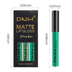 evpct 3Pcs Dark Pale Teal Forest Emerald Green Matte Glitter Shimmer Shiny Liquid Lipstick Lip Stain Sets for Women Matte+Lipstick Long Lasting Waterproof 24 hr Magic Lipstick 24 Hours original