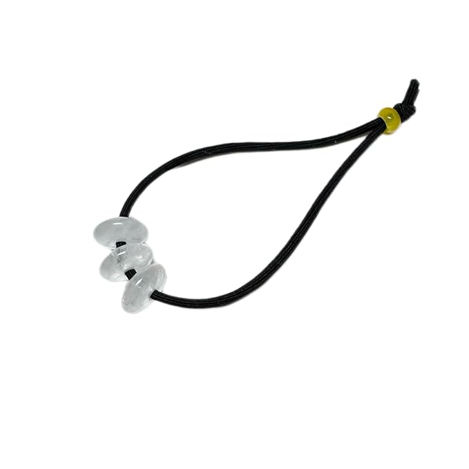 Elastic Hair Tie for Women Real Gemstone beads Ponytail Holders Hair Accessories hair elastic tie for Women Men (White Quartz)