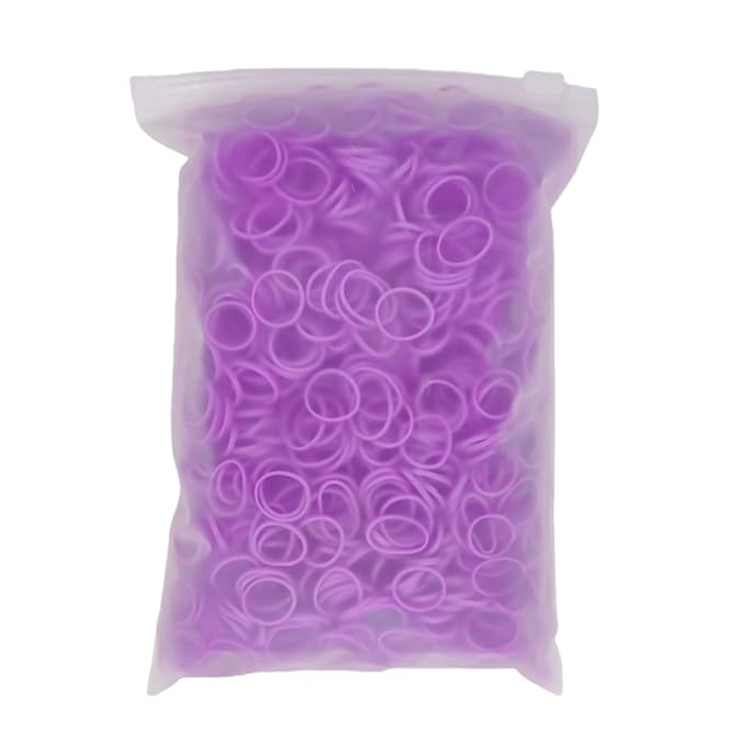 3200 Pcs Elastic Rubber Bands Small Hair Ties Hair Rubber Mini Hair Bands Hair Elastics Tiny Soft Holder Ponytails for Girls (Pink Purple)