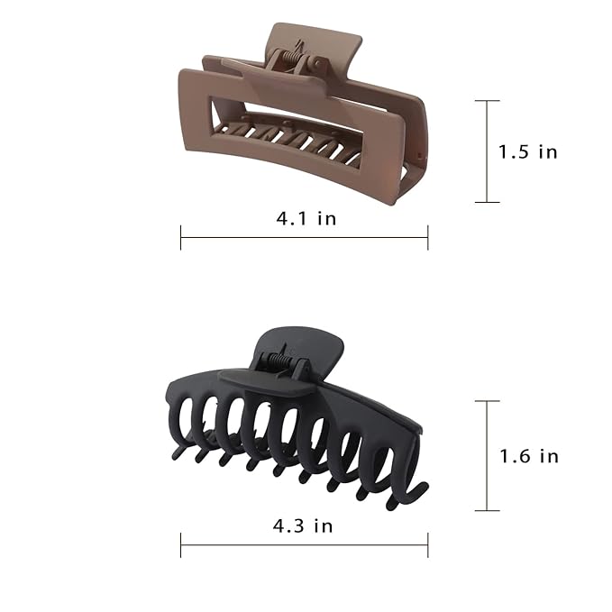 Claw Clips for Thick Thin Curly Hair, 8 Pack Big Hair Claw Large Hair Clips Non-Slip Accessories for Women Girls