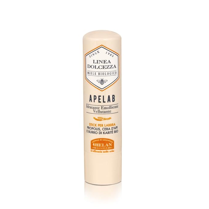 Helan Linea Dolcezza - Apelab Lip Balm in Stick with Shea Butter, Beeswax & Propolis Against Chapping - Lip Repair from Sun & Cold, Soothing and Moisturizing Action for Lip Care Made in Italy, 4 fl oz