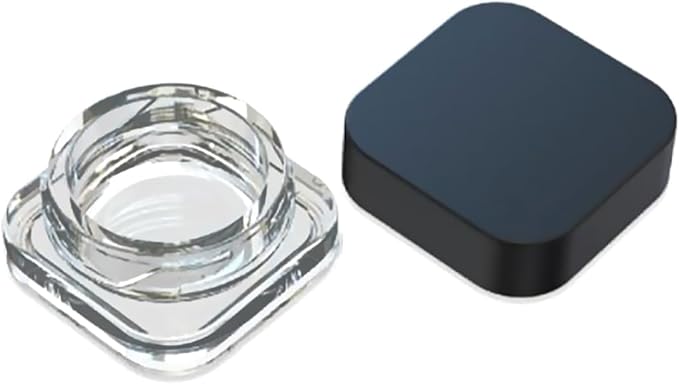 250 Pack Packlahoma 9ml Glass Cube Jars with Black Lids, Refillable Cosmetic Containers