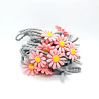 5pairs/Lot Sweet Hair Band Girl Hair Ties Hair Accessoires Small Sun Flower Design Rubber Band Perfect for Hair Style (Gray Tie)