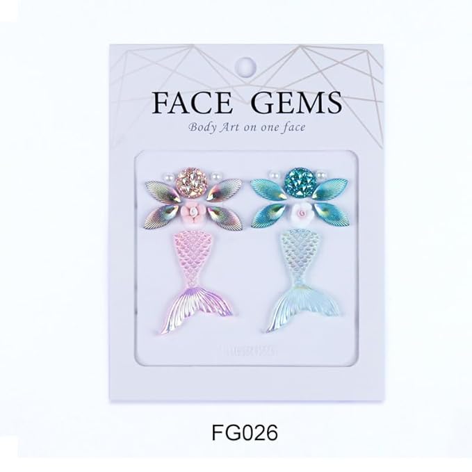 Facial Jewels Stickers, Makeup Accessories, Reusable Rhinestone Gems for Face Decoration, Stage Makeup, Party Glam (Face Gems(026))