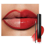 evpct Bright Fire Red Shiny Longwear No-Budge Liquid Lip Color Lipstick Makeup, Highly Pigmented Color Instant Shine, Waterproof Long Lasting Lipstick Women Lip Stain Gloss with Lip Liner Brush, 05#