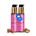 NP NATURES PHILOSOPHY Moroccan Oil Hair Products, Organic Moroccan Argan Oil Hair Serum, Anti-Frizz, Hydrating & Repairing Oil for Damaged Hair, Split Ends, Natural Shine for All Hair Types - 2 Pack