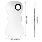 2 Pack Professional Makeup Palette, 2 Types Pro Lady Stainless Steel Cosmetic Artist Spatula with Spatula Tool for Mixing Foundation