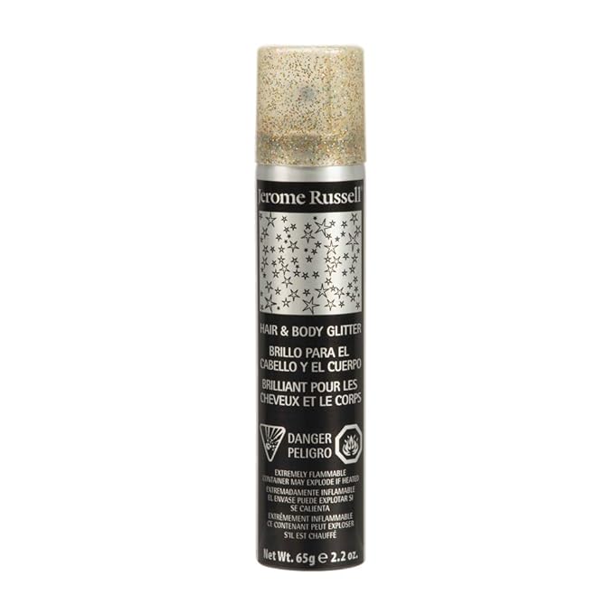 Jerome Russell Temporary Hair and Body Glitter Color Spray, Travel Spray, Lightweight, Adds Sparkly Shimmery Glow, Perfect to use On Hair, Skin, or Clothing, 2.2 oz - Multi-Color x 1 Pack