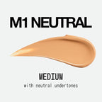 about-face THE PERFORMER Skin-Focused Foundation M1Neutral – Medium Coverage, Long-Wear, Breathable & Buildable Base – Clean, Vegan, Hydrating Formula with Blue Agave & Chlorella – 1.08oz