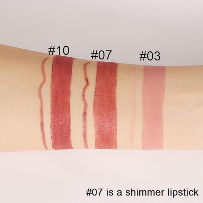 Kaely 2-in-1 Rose Gold Metallic Lip Liner & Lipstick Set Kit for Women, Lips Kit with Lip Liner Lip Stains Long Lasting Waterproof 24 Hour Lipstick and Lip Liners Combo Lipliners Pencil Set 07