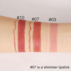 2-in-1 Rose Gold Lip-Gloss Lip Liner & Lipstick Set Kit for Women, Matte Lips Kit with Lip Liner Lip Stains Long Lasting Waterproof 24 Hour Lipstick and Lip Liners Combo Lipliners Pencil Set 07