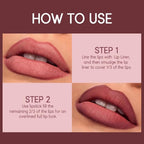 USHAS 2 in 1 Waterproof Lipstick and Lip Liner Combo Set - Long Lasting Matte Lipstick Pen with Liner Set Makeup Kit (G6, Pack of 1)