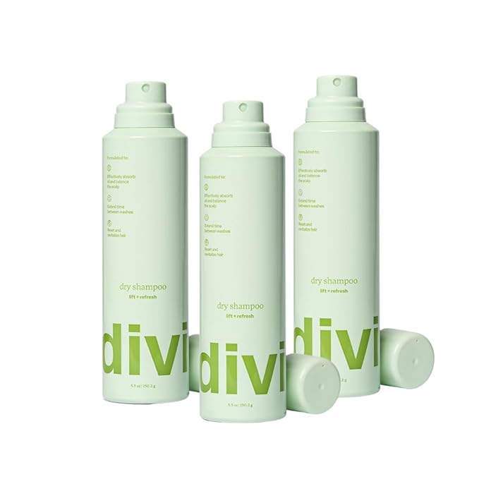 Divi Dry Shampoo Spray for Women - Formulated to Absorb Oil, Balance the Scalp and Extend Time Between Washes - Free of Benzene, Butane, Propane and Talc, 5.3oz (3 Pack)