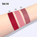 evpct 3Pcs Dark Red Mauve Maroon Matte Liquid Lipstick Lip Stain Sets for Women, Matte Lipstick Long Lasting Waterproof Permanent 24 Hours original, Magic Lip Sticks Pack for Halloween Daily Makeup