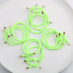 14PCS Hair Tie Elastics Knotted Hair Ties Ponytail Holders for Women Girls Elastic Hair Rubber Bands for Thin Thick Wavy Curly Straight Long Hair (Neon Yellow)