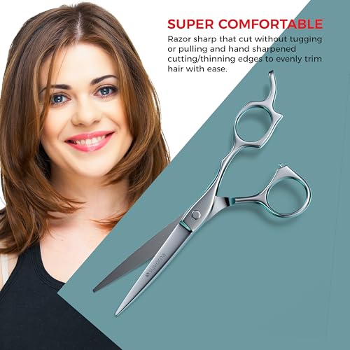 Suvorna 6.5″ Professional Hair Cutting Scissors – Stainless Steel Barber Shears for Hair Cutting & Trimming - Hair Cutting Shears for Professionals & Homeuse - Hair Shears for Women & Men