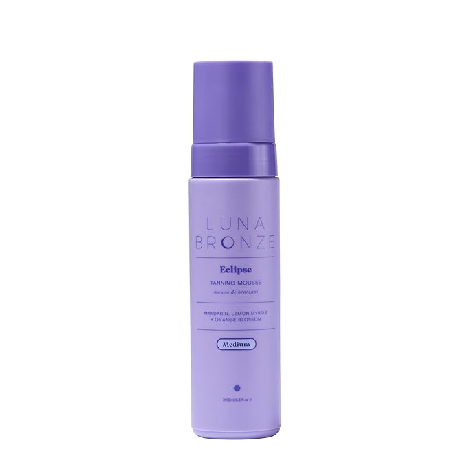 Luna Bronze Eclipse Self Tan Mousse (Medium) | Streak Free Natural Sunless Tanner, Devlops a Golden Tan Over 6-8 Hours | Lightweight Formula with Organic Aloe Vera | Australian Made (200ml/6.7 fl. oz)