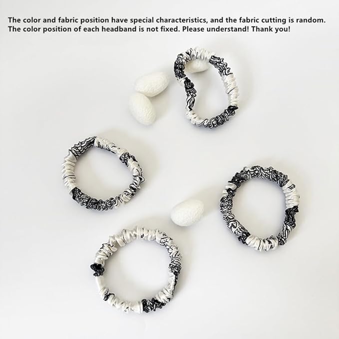 6 Pack 100% Muberry Silk Scrunchies for Women Luxury Hair Ties,No Damage Gentle Hair Bands,Ponytail Holders Silk Hair Ties for Thick and Thin or Curly Hair