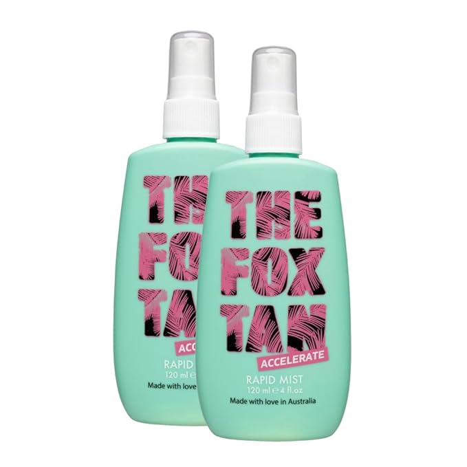 The Fox Tan Double It Mist, Tanning Accelerator for Darker and Faster Tans, Creates Flawless Tan Skin, Vegan & Cruelty Free, 120mL (2-Pack)