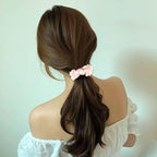 12Pcs Satin Hair Ties, Blush Silk Hair Scrunchies Skinny Hair Ties Ponytail Holder Pink Accessories Gift for Women Girls