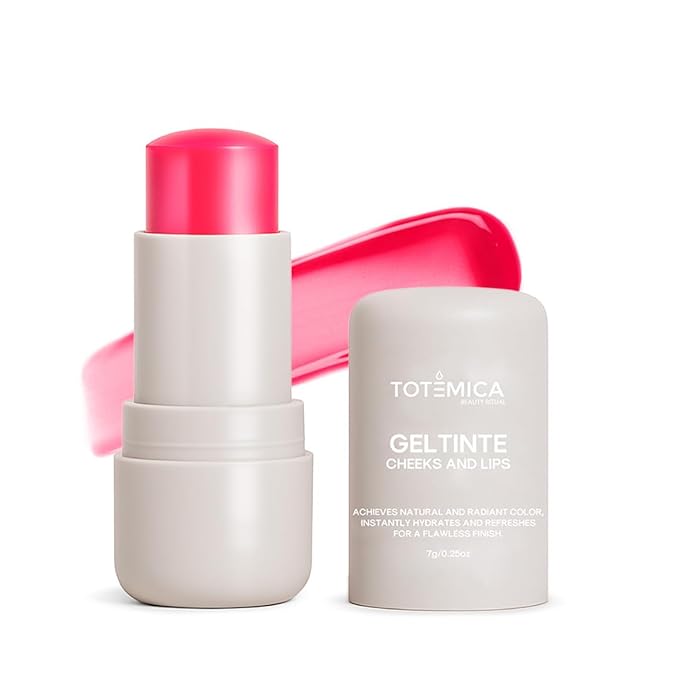 TOTEMICA Cooling Water Jelly Tint - by Ana Patricia, Dewy Hydrating Tint for Natural Color, Long-Lasting Jelly Lip Tint & Cheek Stain, Clean Beauty Tinta para Labios | 0.19 oz - Intense Red