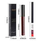 evpct 2Pcs Dark Deep Burgundy Red Matte Lipstick and Lip Liner Makeup Set for Women Dark Blood Red Liquid Matte Brown Lipstick Lip Liner Stain long lasting waterproof Permanent Lipsticks 24 hours 17#
