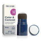 TRUHAIR Jumbo Color & Conceal Waterproof Root Touch Up Hair Color for Gray Hair Coverage - Instant Root Cover Up Hair Powder for Women & Men - Bald Spot Concealing, Hairline Filling (Gray)