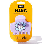 Kitsch BT21 Recycled Plastic Puffy Medium Hair Clips for Women, Medium Claw Clip for Thin & Thick Hair | Ideal Gifts for Women - Mang, 1pc