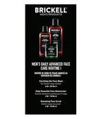 Brickell Men's Daily Advanced Face Care Routine I, Gel Facial Cleanser Wash, Face Scrub, Face Moisturizer Lotion, Natural and Organic, Unscented, Men's Skin Care Gift Set
