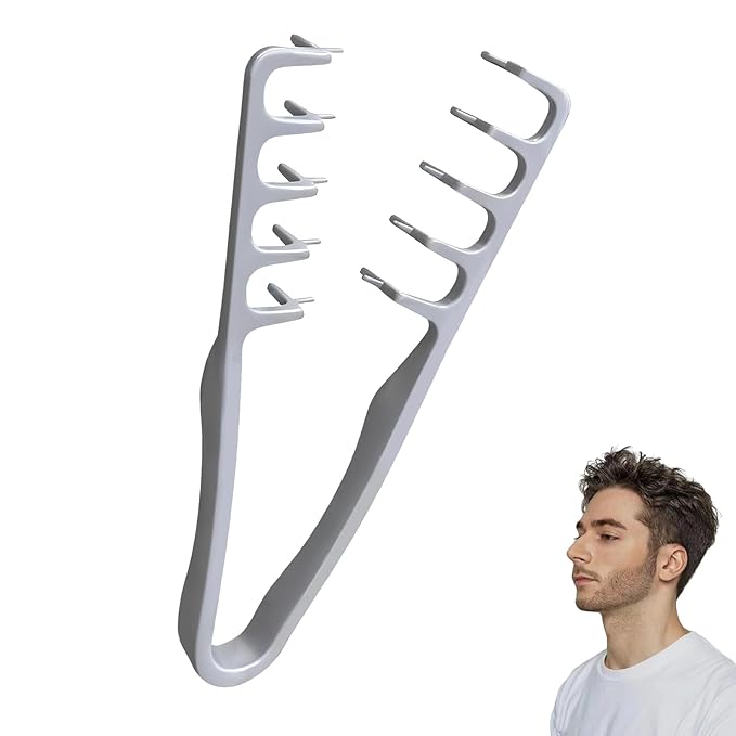 Volumizing Texture Comb, Wide-Tooth Hair Styling Comb for Men & Women, Fluffy Curly Texture Roots Volume Combs, Bangs Seam Grooming Styling Tool, Grey