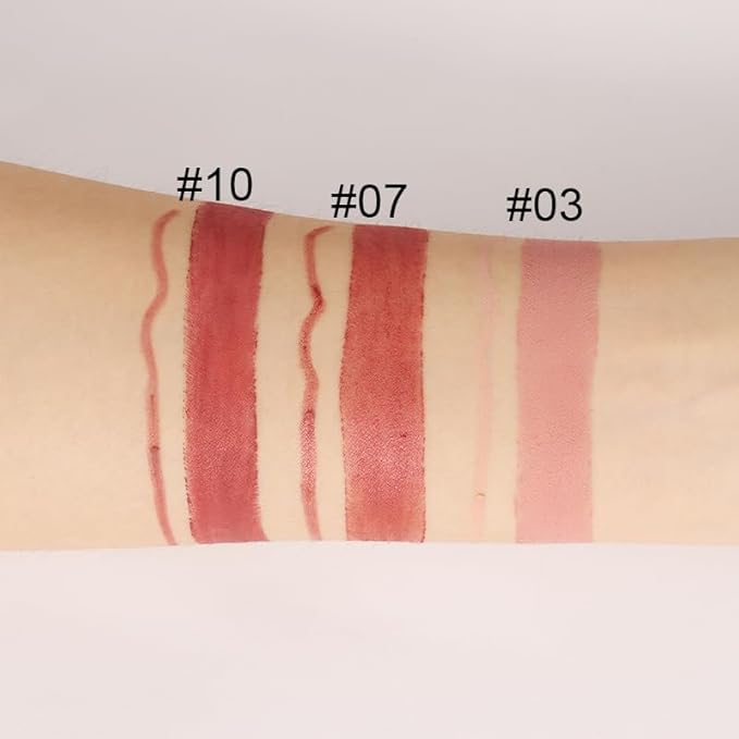 evpct 3Pcs Nude Beige Light Brown Rose Gold Lip Liner and Lipstick Set for Women Matte 24 Hour Lipstick Pen and with Lip Liner Pencil Set Long Lasting 24 labial labiales mate 24 horas originales