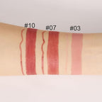 evpct 3Pcs Nude Beige Light Brown Rose Gold Lip Liner and Lipstick Set for Women Matte 24 Hour Lipstick Pen and with Lip Liner Pencil Set Long Lasting 24 labial labiales mate 24 horas originales