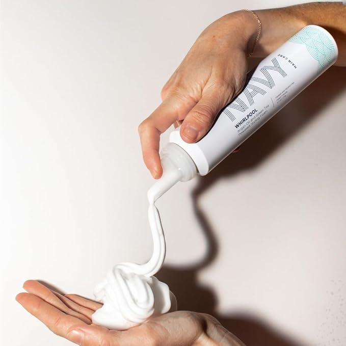 NAVY Hair Care Whirlpool Styling Foam for Curly Hair | Made with Argan Oil and Green Tea for Frizz Control | 6 oz