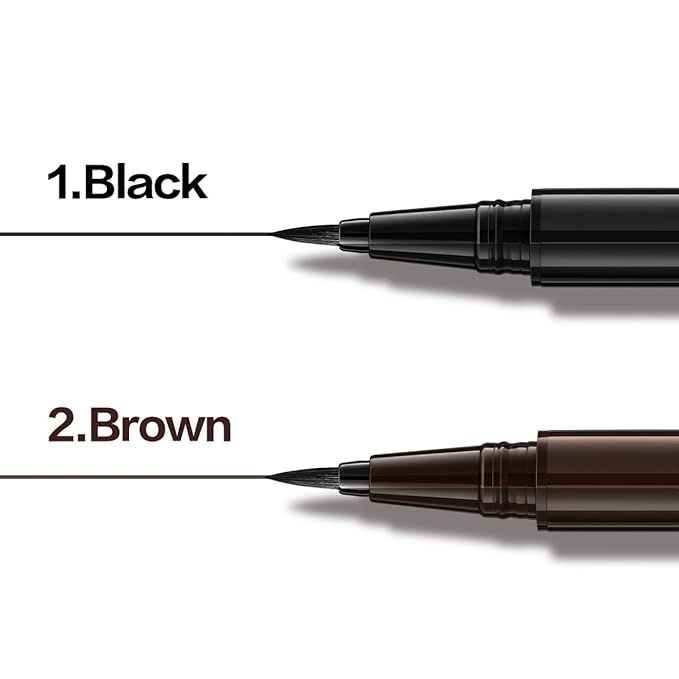 CARSLAN Liquid Eyeliner, Brown Eyeliner Liquid Liner, 12H Longlasting Eyeliners, Waterproof & Smudgeproof High Pigmented Eyeliners for Eye Makeup, Brown, 2count