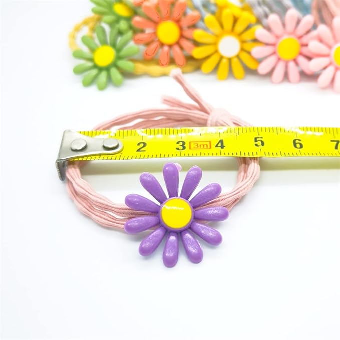 5pairs/Lot Sweet Hair Band Girl Hair Ties Hair Accessoires Small Sun Flower Design Rubber Band Perfect for Hair Style (L.Purple Tie)