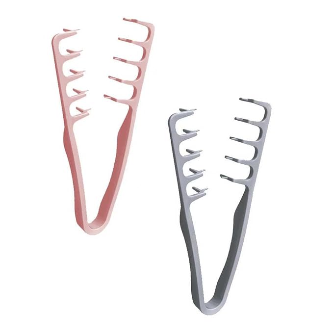 2 Pack Texture Comb, Volumizing Wide-Tooth Hair Styling Combs, Textured Styling Comb for Volume, Fringe Parting Stylingg Accessory, for Men & Women (Grey, Pink)