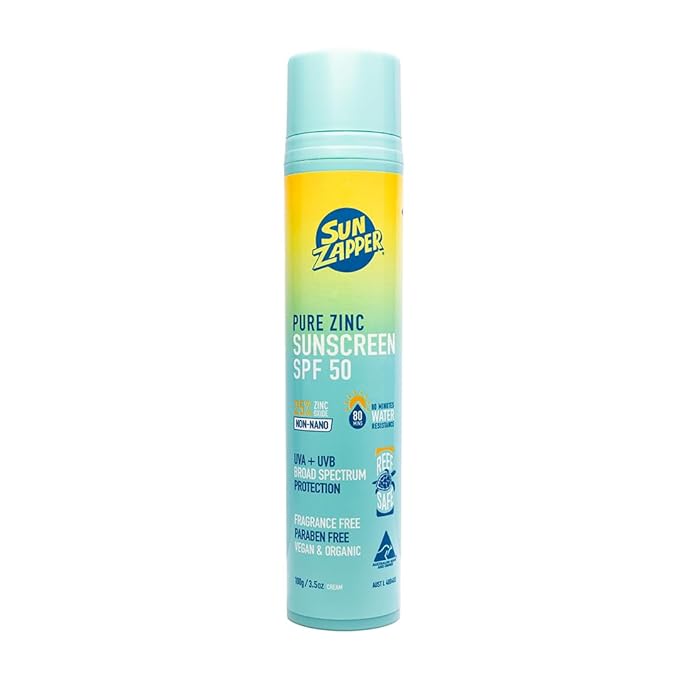Sun Zapper Pure Zinc Mineral Sunscreen SPF 50 Pump, 25% Zinc Oxide, Broad Spectrum UVA/UVB, Reef Safe, Fragrance Free, Paraben Free, Water Resistant 80 Min, Rubs in Clear, 3.5 oz (100 g)