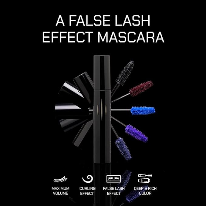 Radiant Professional Lengthening Mascara with silicone brush – Smudge-Proof Curl Mascara Volume & Length for Sensitive Eyes, Cruelty Free, Ideal for Mature & Young Women, 0.43 oz (05 Midnight Blue)