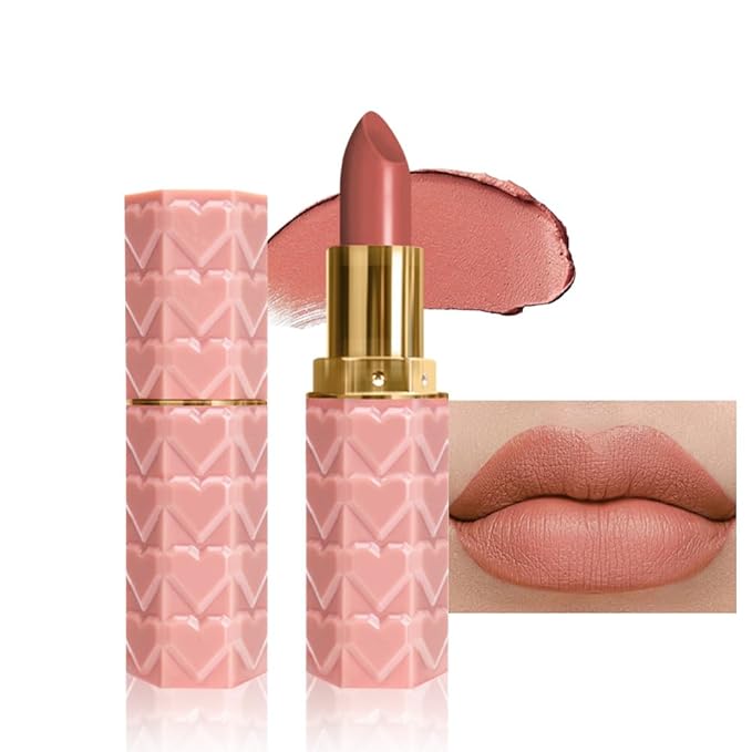 evpct 1Pcs Nude Beige Lipstick, Silky Velvet Matte Lipstick Pack Sets for Women, Long Lasting Smudge Proof Lipstick Lip Stain Makeup Kit matte lipstick 24 hours original N01