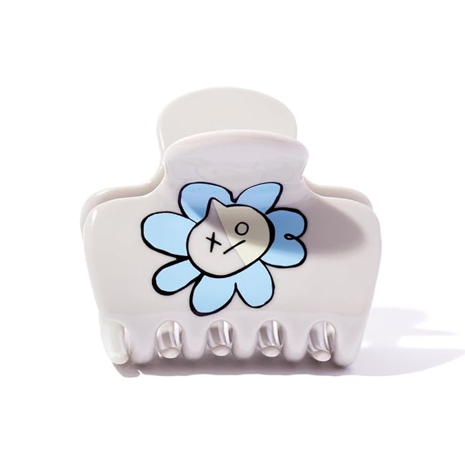 Kitsch BT21 Recycled Plastic Puffy Medium Hair Clips for Women, Medium Claw Clip for Thin & Thick Hair | Ideal Gifts for Women - VAN, 1pc