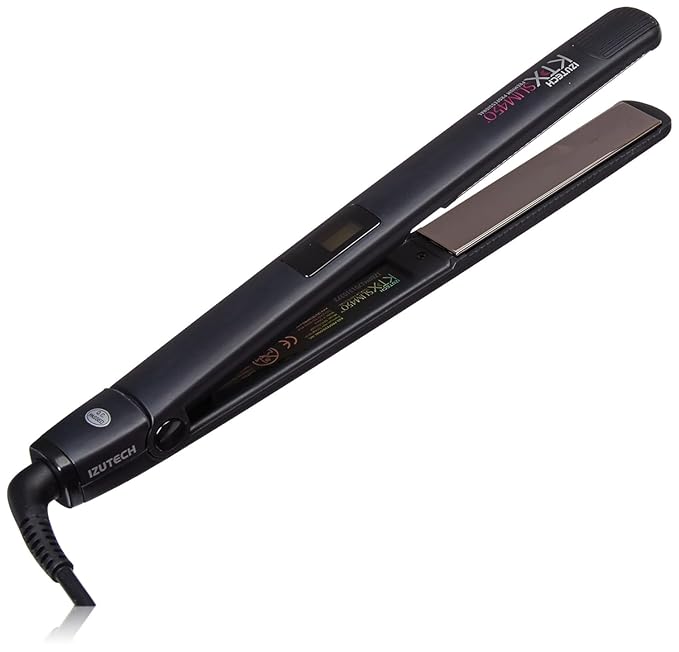 IZUTECH KTX Slim450 Titanium - 1Inch Professional Flat Iron with Adjustable Heat to 450 degrees Dual Voltage Auto Shut-off