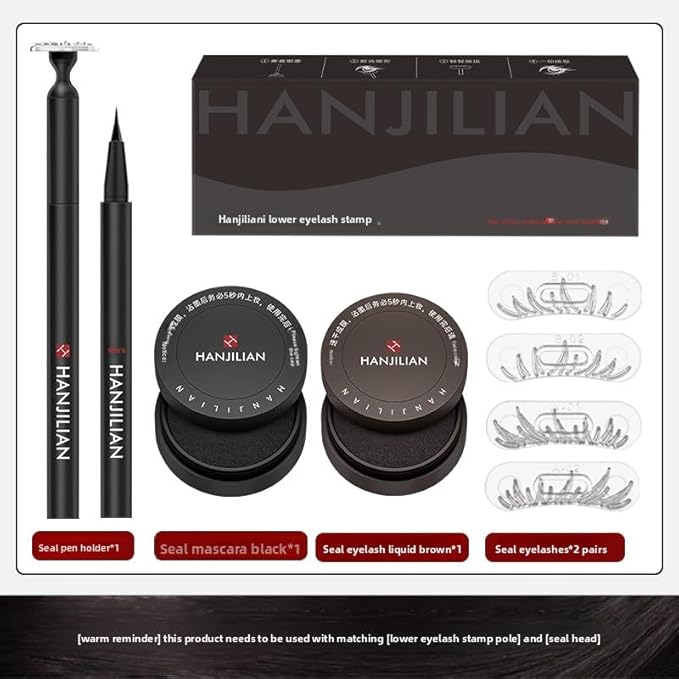 Double-Ended Lower Lash Stamp Eyeliner Pen - Waterproof Smudge-Proof (Black) | Easy Fake Eyelashes Stamp Tool with Precision Tip | Vegan & Cruelty-Free