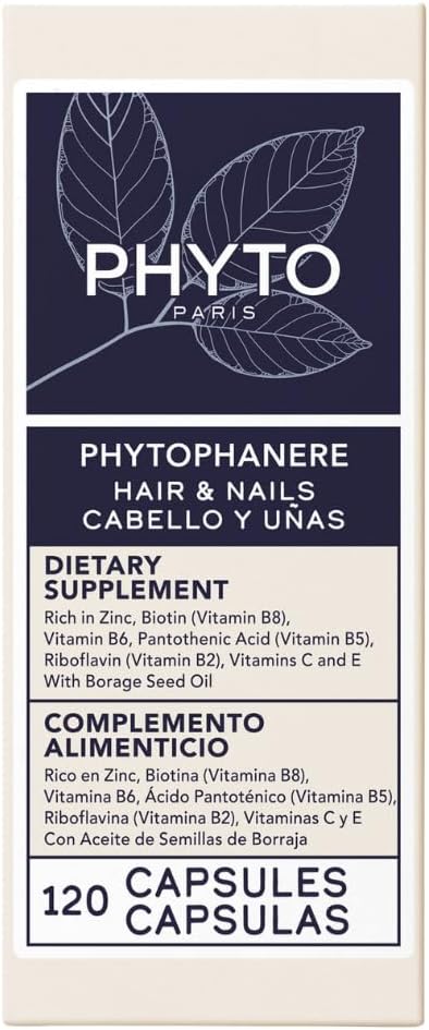 PHYTO Phytophanère 100% Natural Hair Loss Thinning Dietary Supplement, 2-Month Supply 120 Count (Pack of 1)