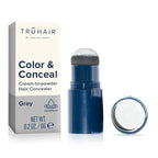 TRUHAIR Color & Conceal Waterproof Root Touch Up Hair Color for Gray Hair Coverage - Instant Root Cover Up Hair Powder for Women & Men - Bald Spot Concealing, Hairline Filling (Gray)