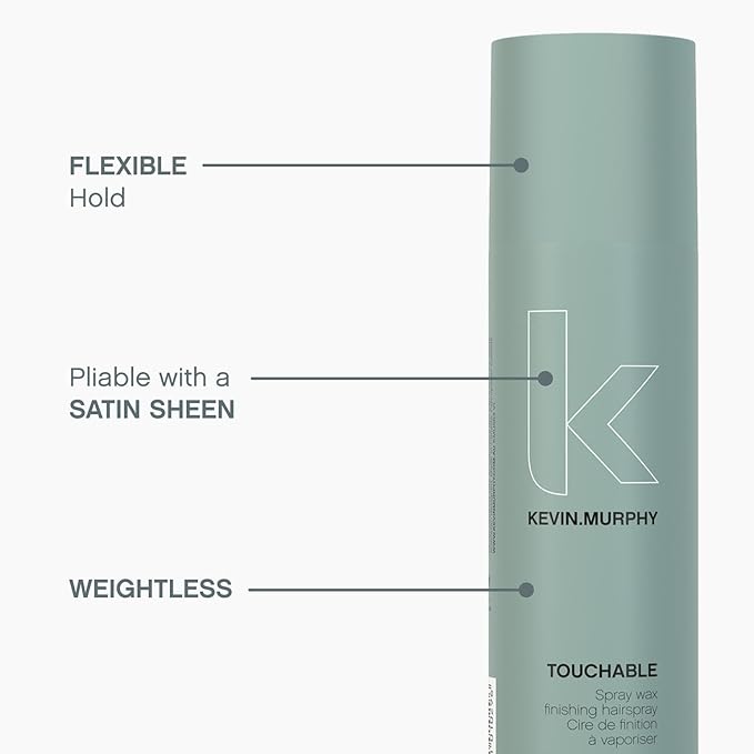 KEVIN.MURPHY TOUCHABLE - Spray Wax Finishing Hair Spray - For All Hair Types - Hair Styling for Texture & Hold - Long Lasting - With Milk Thistle & Carrot Seed Oil - 250 mL / 8.4 fl oz