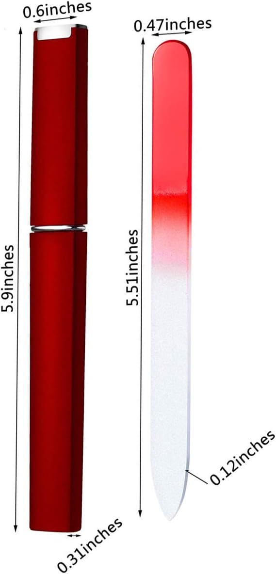 12 Pack Glass Nail Files with Case Crystal Glass Fingernail Files Double Sided Glass Nail File Mixed Color Manicure Set Christmas Gifts Stocking Stuffers