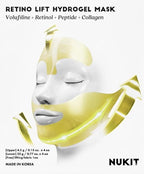 RETINO LIFT HYDROGEL MASK, V-Shape Contouring & Sculpting Face Mask with Collagen & 7 Peptides, Cooling Hydration for Jawline & Chin Support (4 Masks + Band)